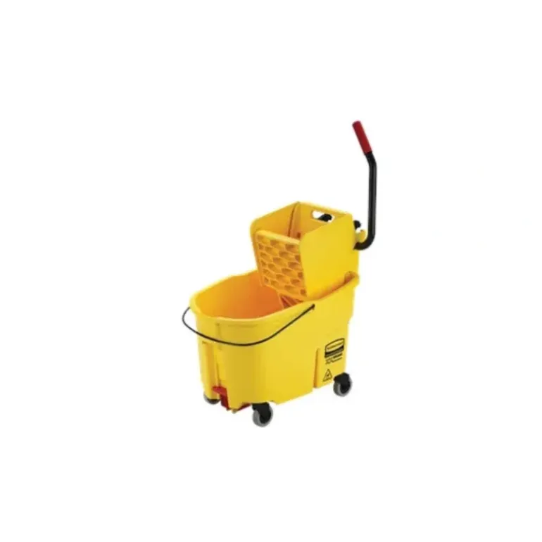 Rubbermaid FG618688YEL WAVEBRAKE® 44 QT SIDE PRESS BUCKET AND WRINGER, DRAIN, YELLOW - One-stop shop for professional tools and equipment.