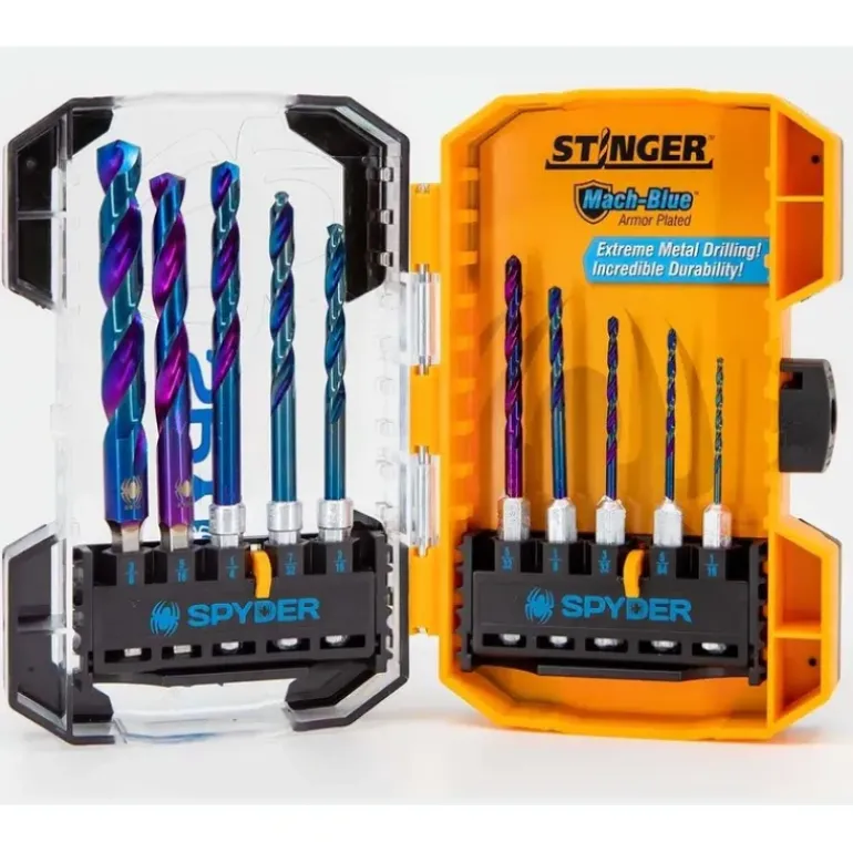 Spyder 19017 Spyder Mach-Blue 10-Piece Assorted High-Speed Steel Twist Drill Bit Set - One-stop shop for professional tools and equipment.