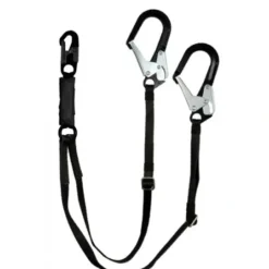 Yates Gear 876-12B Adjustable Dual Leg 6-12 Ft. Free Fall Lanyard - 2 1/2& Aluminum Ladder Hook (Black) - One-stop shop for professional tools and equipment.